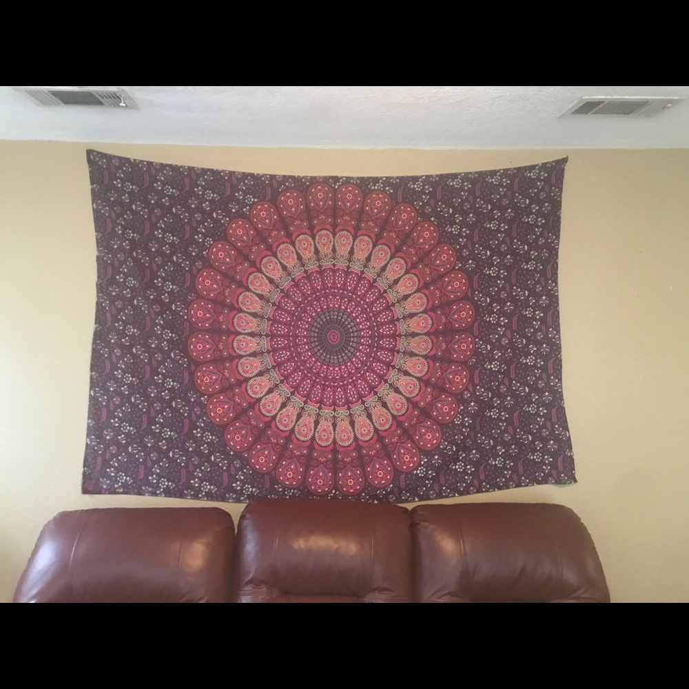 Large mandala tapestry.